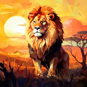 Low Poly Lion King