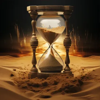 Illustration of an hourglass with falling sand representing time passage - Image 3