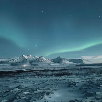 Aurora borealis over arctic tundra - Image 3