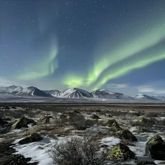 Aurora borealis over arctic tundra - Image 4