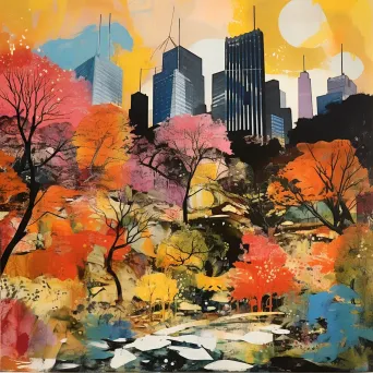 Central Park in Autumn Collage