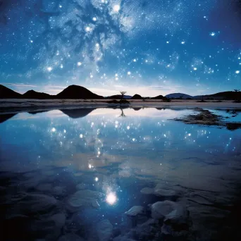 Milky Way reflection in the still waters of an alien ocean - Image 2