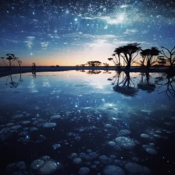 Milky Way reflection in the still waters of an alien ocean - Image 4