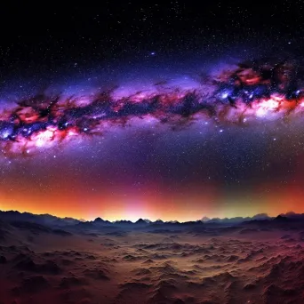 Panoramic View of Milky Way Galaxy with Galactic Center