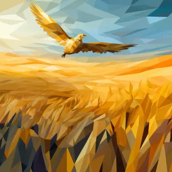 Low Poly Wheat Field Flight