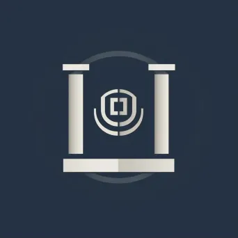 Elegant and sophisticated logo design with column icon in navy and silver colors - Image 1