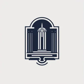 Elegant and sophisticated logo design with column icon in navy and silver colors - Image 3