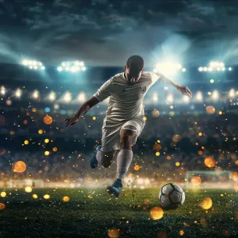 Soccer player in action kicking the ball on the field - Image 3