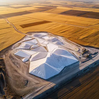 Aerial view of traditional salt mine with geometric piles - Image 4