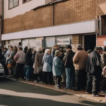 Long queue at free clinic showing healthcare inequality - Image 2