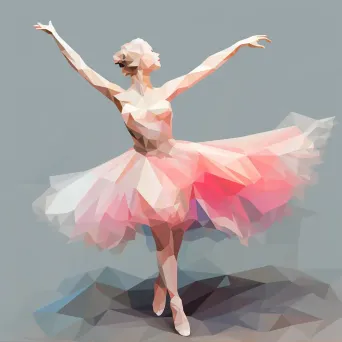 Low poly style ballerina