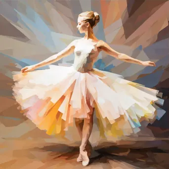 Low poly style ballerina