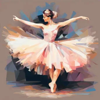 Low poly style ballerina