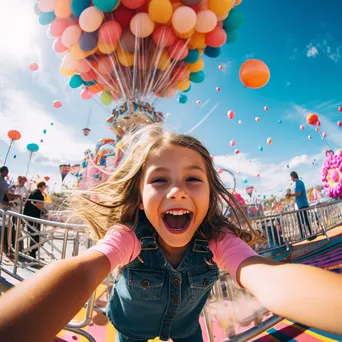 Children enjoying a fun carnival with colorful rides - Image 3