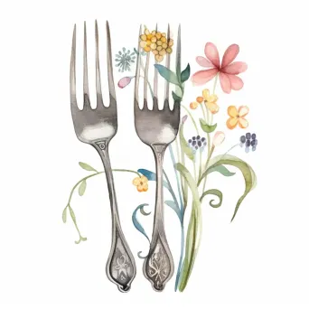 Whimsical Spoon & Fork Logo for Culinary Blog - Image 4