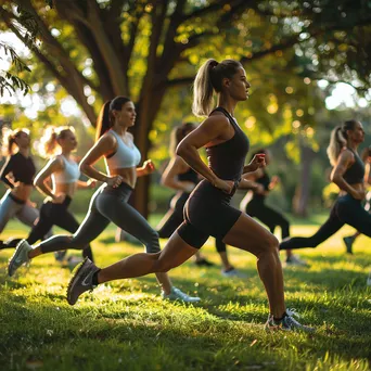 Participants engaging in an outdoor fitness class surrounded by nature. - Image 2