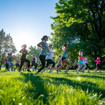 Participants engaging in an outdoor fitness class surrounded by nature. - Image 4