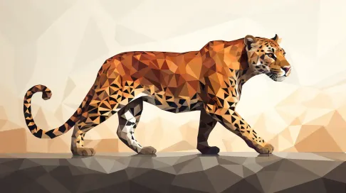 Geometric representation of a prowling leopard in earthy tones - Image 3