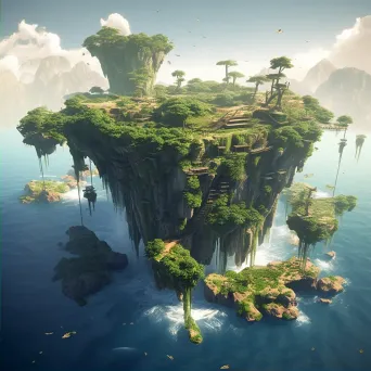 Floating islands over ocean - Image 2