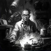 Image of a mad scientist in a cluttered lab with bubbling potions - Image 2