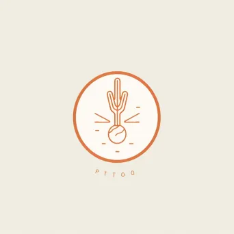 Logo for a vegetarian restaurant with a stylized carrot icon in orange and white colors on a light grid background - Image 4