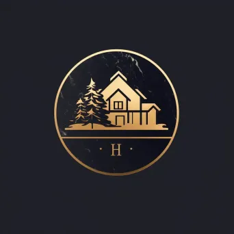 Elegant and luxurious logo design with house icon in gold and black colors - Image 4