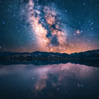 Milky Way galaxy over calm lake with star reflections - Image 3