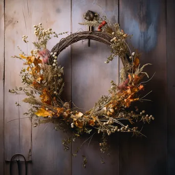 Hedgerow-inspired wreath against wooden backdrop - Image 4