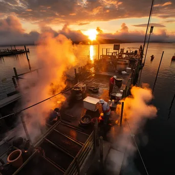 Sunrise over Fish Smoking Pier