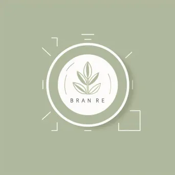 Image of a minimalist vegan restaurant logo with a stylized plant icon in green and white colors - Image 3