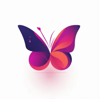 minimalist abstract butterfly shape logo - Image 1