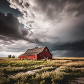 Barn under dramatic stormy sky - Image 4