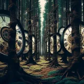 Forest of clockwork trees with time flowing backwards - Image 4