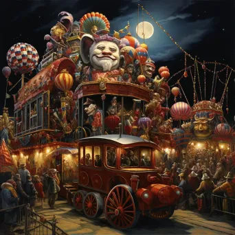 Enigmatic midnight carnival with surreal elements - Image 3