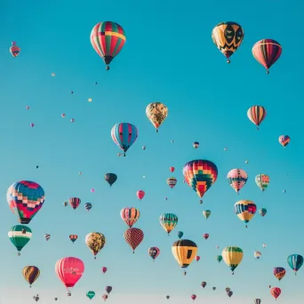 Vibrant hot air balloons at a festival against a clear sky - Image 4