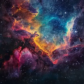 Nebulae forming cosmic tapestry with vibrant colors and intricate details - Image 3