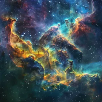 Nebulae forming cosmic tapestry with vibrant colors and intricate details - Image 4