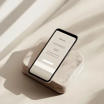 Minimalist smartphone newsletter signup interface with soft colors - Image 3