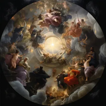 Baroque style depiction of celestial vault, a representation of Plato