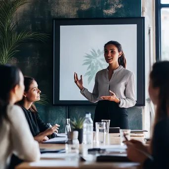 Female entrepreneur presenting ideas in a conference room - Image 3