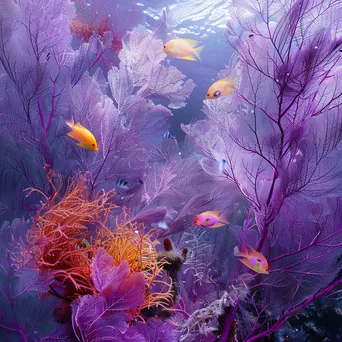 Underwater ecosystem with sea fans and fish - Image 1