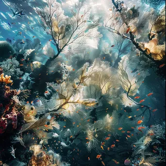 Underwater ecosystem with sea fans and fish - Image 2