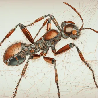 Macro view image showcasing the detailed exoskeleton and segmented body of an ant - Image 3