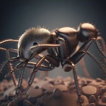 Macro view image showcasing the detailed exoskeleton and segmented body of an ant - Image 4