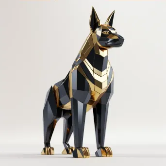 Low Poly Anubis Guardian