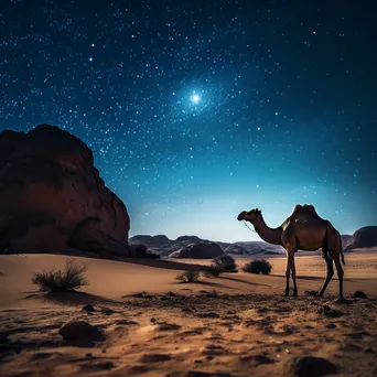 Camel Under Starlit Sky