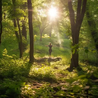 Yoga in a Tranquil Forest