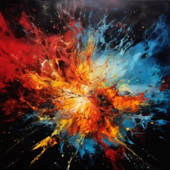 Abstract depiction of a vibrant supernova explosion against a cosmic background - Image 4