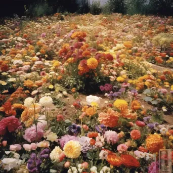 Garden of dead flowers with vibrant bloom - Image 4