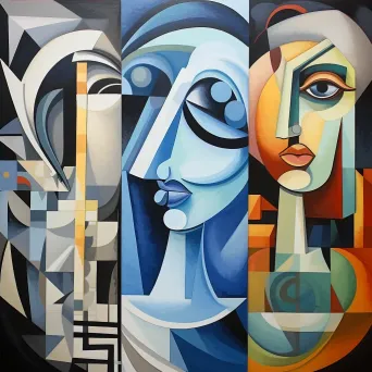 Cubist-style depiction of Deja Vu with repeating elements from different angles - Image 4